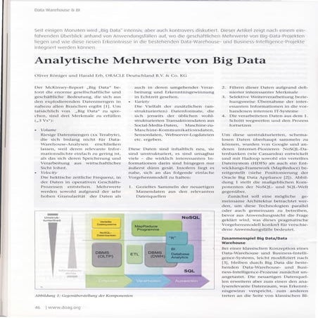 DOAG News 2012 - Analytische Mehrwerte mit Big Data