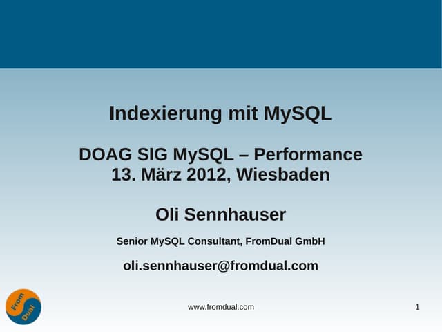 Indexierung mit MySQL