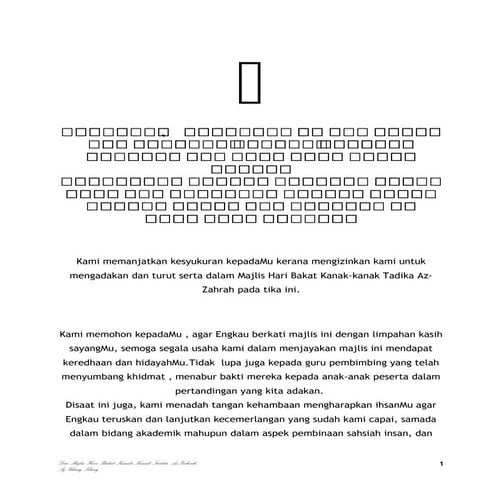 Doa hari bakat tadika az zahrah 2004