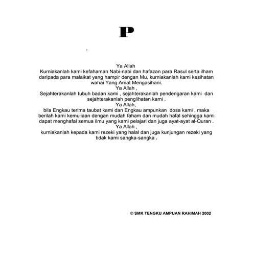 Doa hari peperiksaan  iv