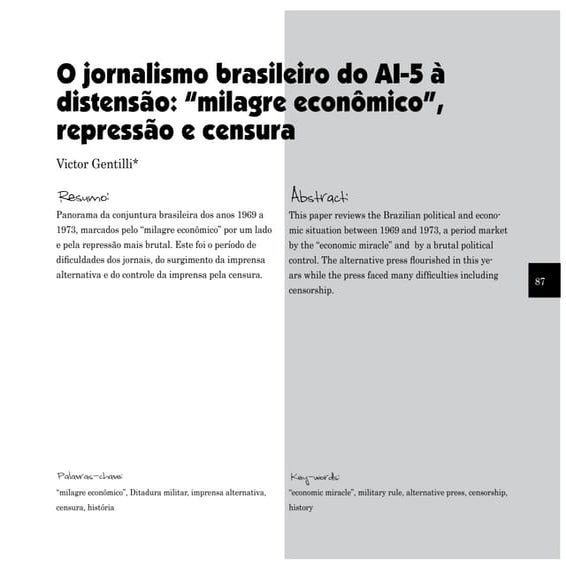 Do ai 5 à distensão - milagre econômico repressao e censura