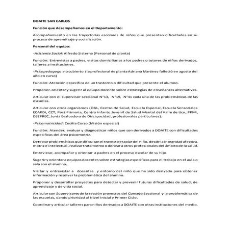 Informe 2015 DOAITE San Carlos