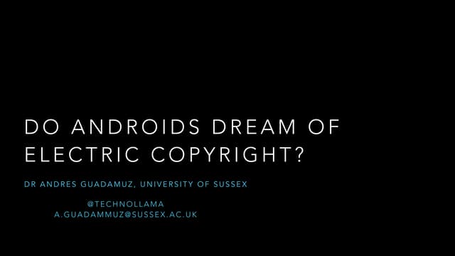 Do androids dream of electric copyright?