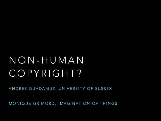 Non-human copyright?