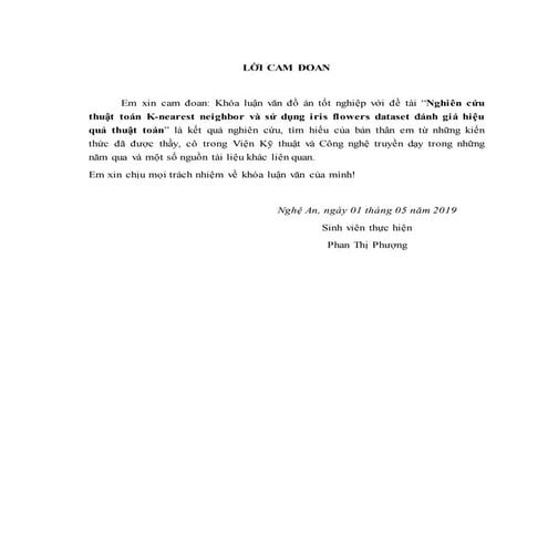 Đề tài: Nghiên cứu thuật toán K-nearest neighbor, HAY, 9đ