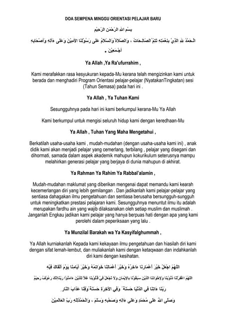 Doa selamat majlis rasmi | DOC