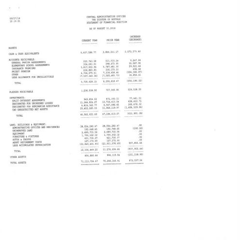 Diocese of Buffalo Financial Statement