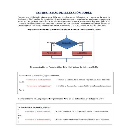 Doble estructura de selección o decisión lógica
