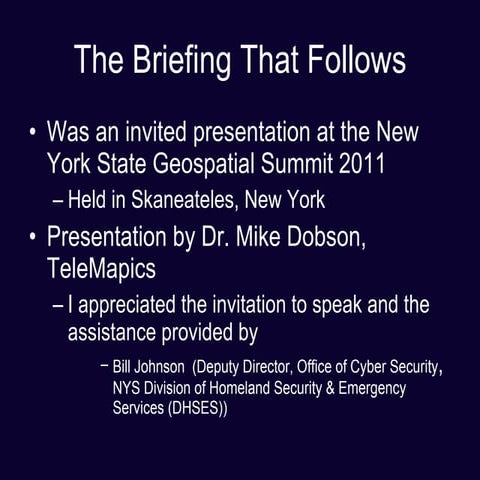 Dobson presentation nys geo summit for slideshare