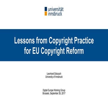 EU Copyright Directive - 5 minute Presentation | PDF