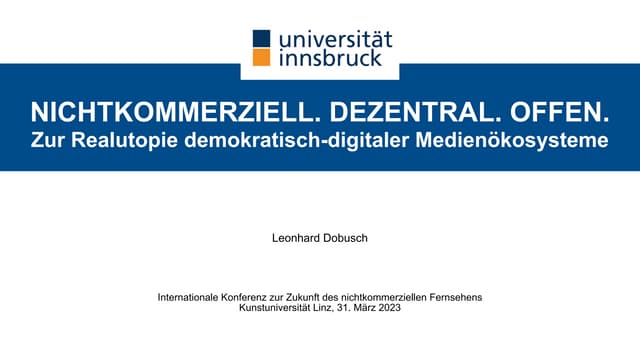 Nichtkommerziell. Dezentral. Offen.  Zur Realutopie demokratisch-digitaler Me...