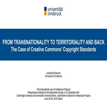 From Transnationality to Territoriality and Back: The Case of Creative Common...