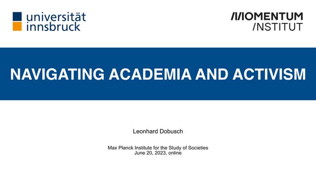 Navigating Academia and Activism