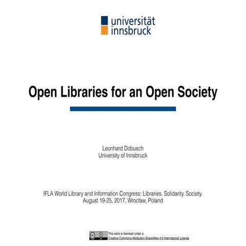 Open Libraries for an Open Society | PPT