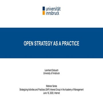 Open Strategy as a Practice