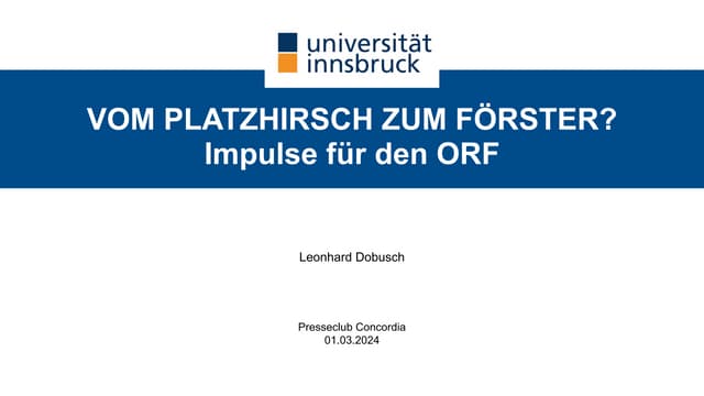 Vom Platzhirsch zum Förster? Impulse für den ORF