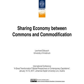 Sharing Economy between Commons and...
