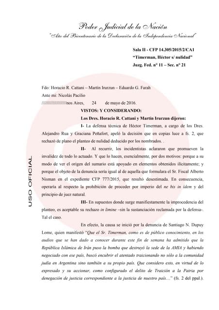 Fallo de Justicia Federal contra Héctor Timerman