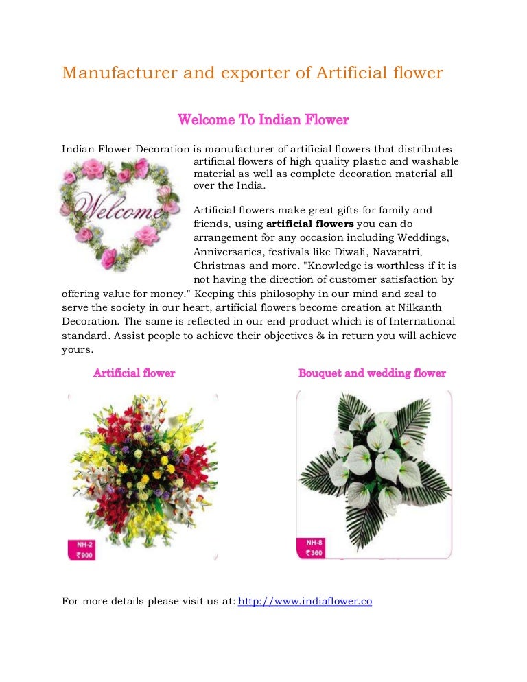 Doc 1 manufacturer and exporter of artificial flower