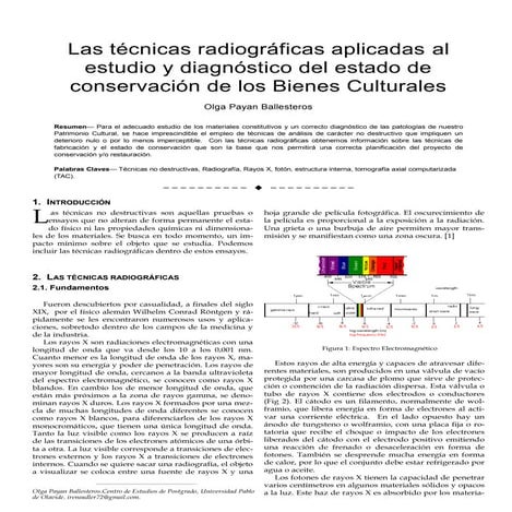 Técnicas radiográficas y conservación de bienes culturales
