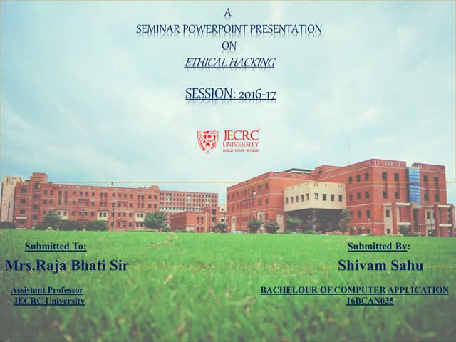 PowerPoint Presentation On Ethical Hacking in Brief (Simple)