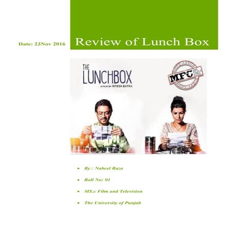 Review of Lunch Box 