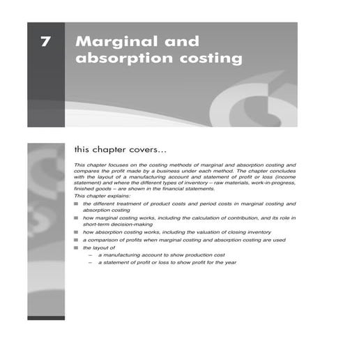 Marginal and absorption costing zimsec zimbabwe cambridge