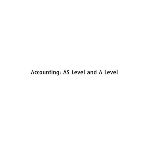 AS Level and A Level Accounting Zimsec