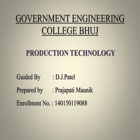 ELECTROCHAMICAL MACHINING