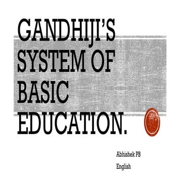 Gandhiji's Basic education 