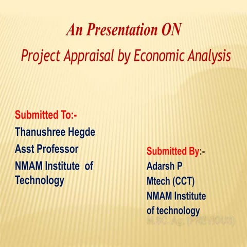 Project appraisal and its techniques | PPTX