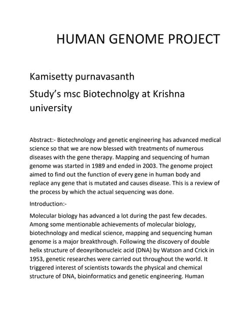 Human genome project | PPTX