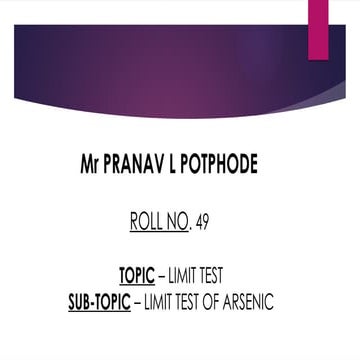 Linit test for arsenic done through right setup.pptx