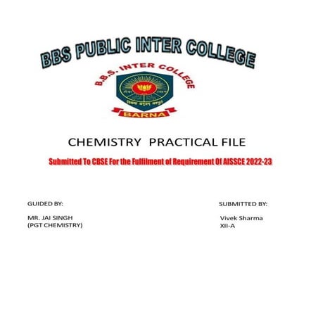Chemistry Investigatory Project - CBSE Class 12 | PDF