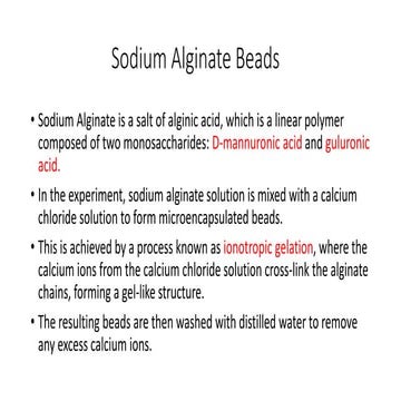 Sodium alginate beads