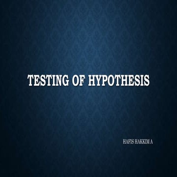Testing of Hypothesis
