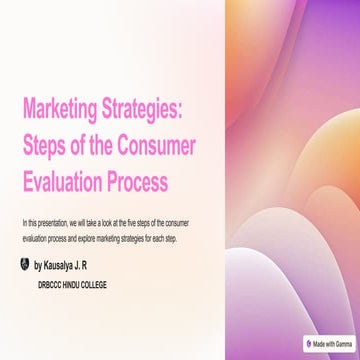 Marketing Strategies: Steps of the Consumer Evaluation Process
