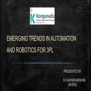 Emerging Trends in Robotics and automation in 3pl industry