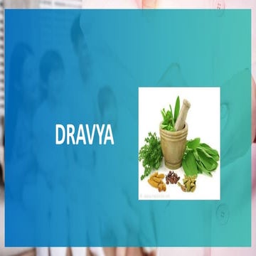 Introduction and types of Dravya in Ayurveda
