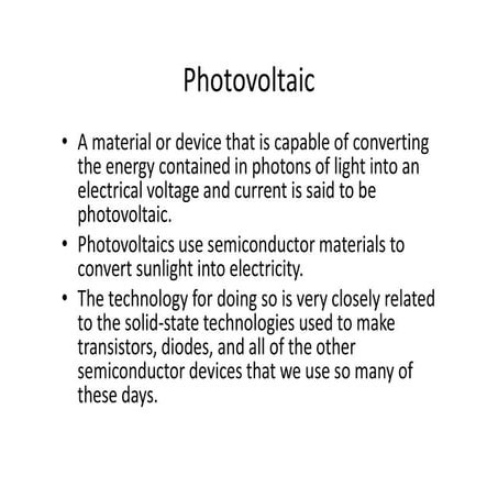 Photovoltaic cell PV solar panel power engineering