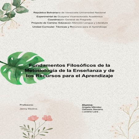 Fundamentos Filosóficos de la Metodología de la Enseñanza y de los ...