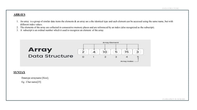 Array (data structure using c++).PPT presentation
