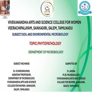 Soil and environmental.  Phytopathology