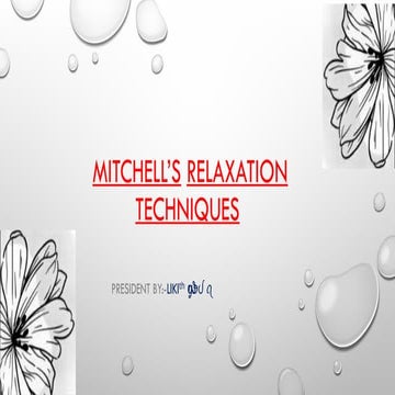 Mitchells Relaxation Techniques - how to relax