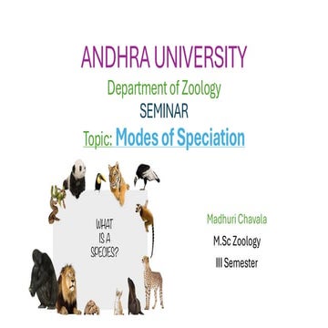 About modes of Speciation and examples and factors influencing it