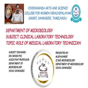 CLINICAL LABORATORY TECNOLOGY -MEDICAL LABORATORY TECHNIQUES