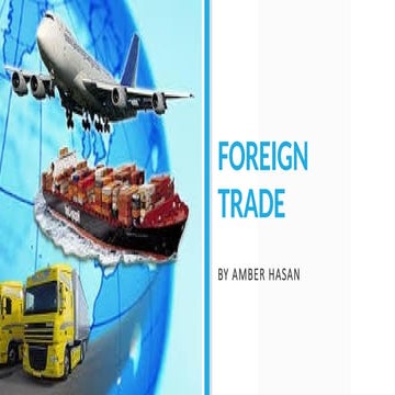 Foreign Trade presentation Pakistan Economics | PPTX