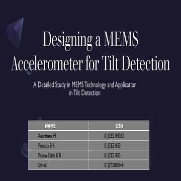 Mems accelerometer tilt detection PACKET .