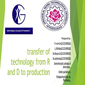 ToT from R and D production ,b -Pharmacy