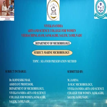 Sea Food preservation Method,marine microbiology.